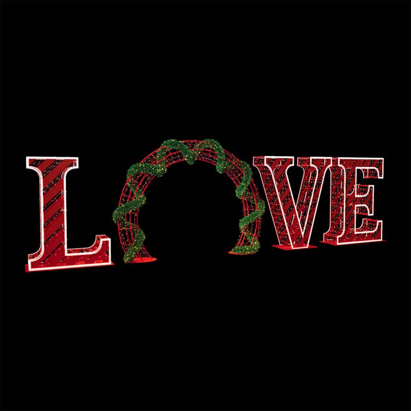 Giant Pre-Lit LED Walk-Through Arch - Love Sign