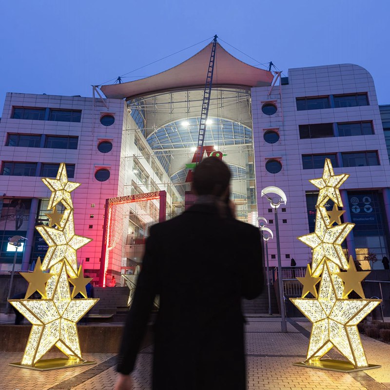 Giant Pre-Lit LED Star Stack