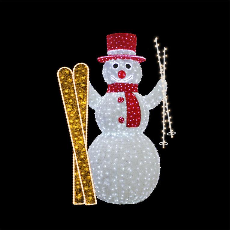 Giant Pre-Lit LED Skiing Snowman