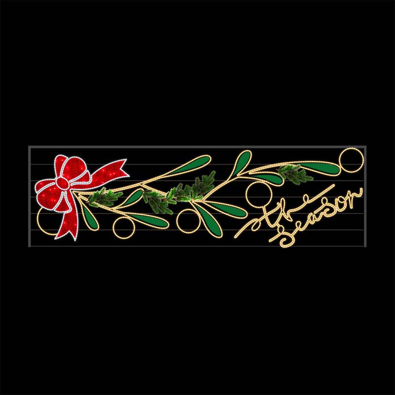 Giant Pre-Lit LED The Season Overhang 2D Wire Frame Decor
