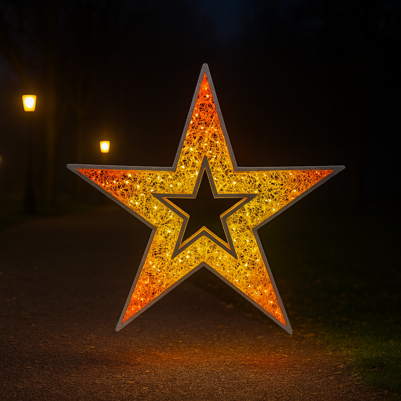 Giant Pre-Lit LED Crystal Star - RGB