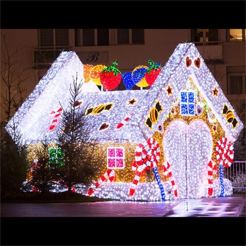 Giant Pre-Lit LED Gingerbread House