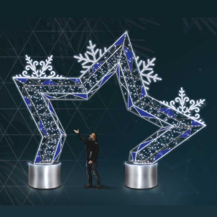 Giant Pre-Lit LED Walk-Through Snowflake Star