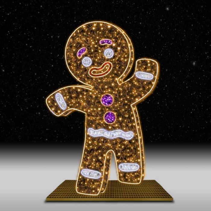 Giant Pre-Lit LED Posing Gingerbread Man