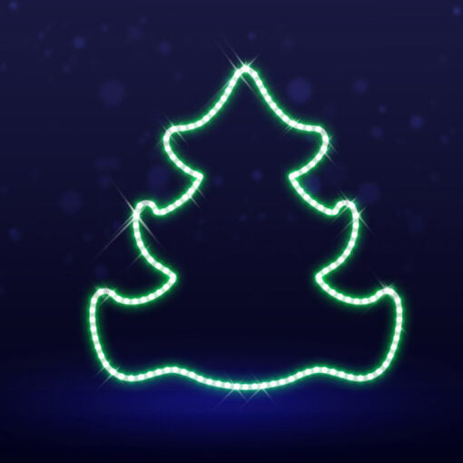 2D Pre-Lit LED Tree Outline