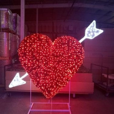 Giant Pre-Lit LED Arrow Heart