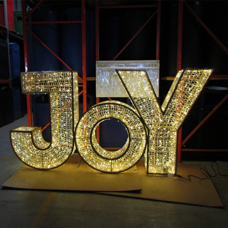 Giant Pre-Lit LED Joy Sign - Outdoor Holiday Décor