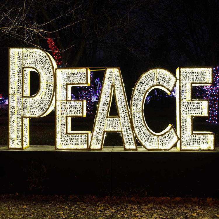 Giant Pre-Lit LED Peace