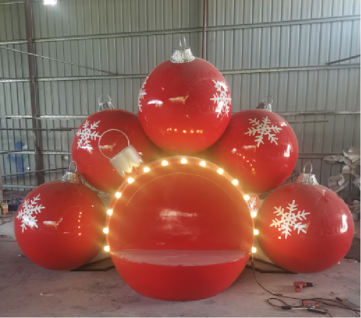 Giant Fiberglass LED Ornament Bench