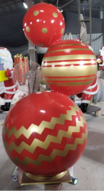 Giant Fiberglass Ornament Stacked Trio