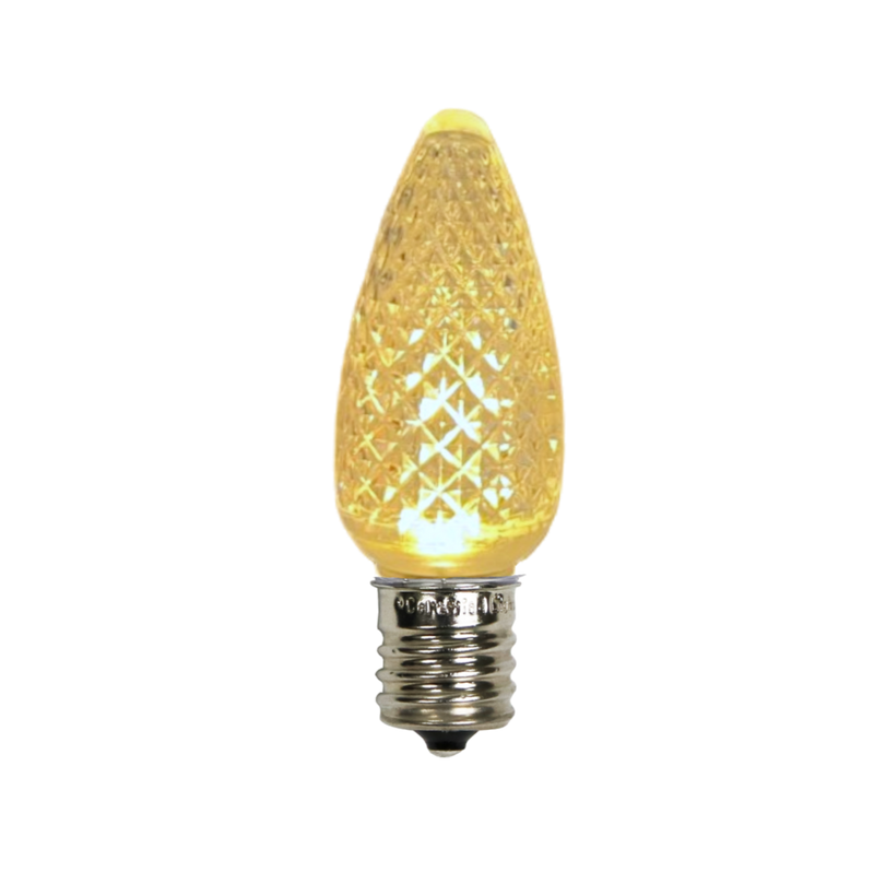 Picture of a warm white c7 Christmas light bulb