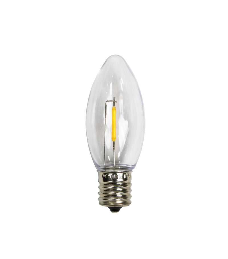 Certified Classic C9 Warm White LED Plastic Filament Bulbs, Shatterproof - Case of 500 Bulbs