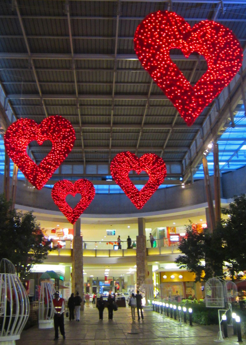 Giant Pre-Lit LED Hanging Heart
