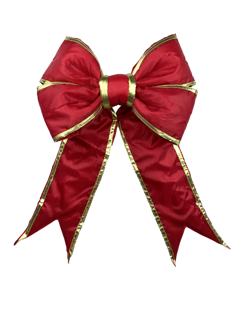 24" Dark Red & Gold Premium Nylon Bow