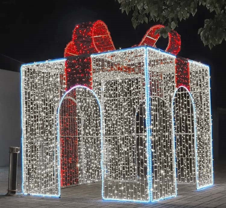 Giant Pre-Lit LED Walk-Through Gift Box