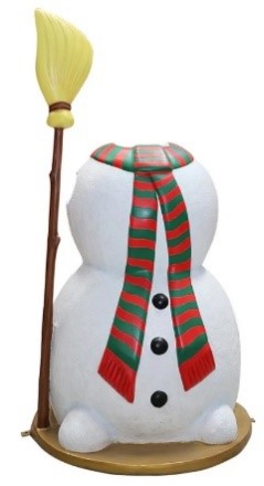 Giant Fiberglass Snowman with Broom Photo OP