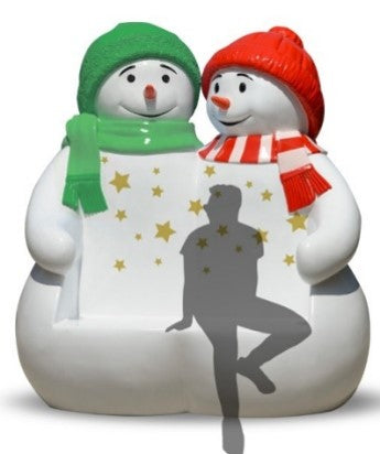 Giant Fiberglass Snowman Bench