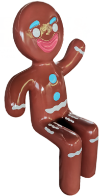 Giant Fiberglass Sitting Gingerbread Man