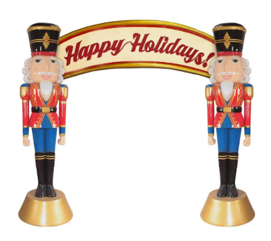 Giant Fiberglass Happy Holidays Soldier Arch