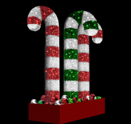 Giant Pre-Lit LED Candy Cane Trio