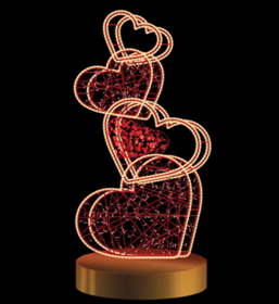 Giant Pre-Lit LED Heart Stack