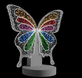 Giant Pre-Lit LED Multicolor Butterfly