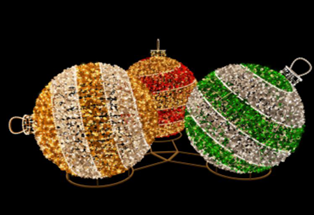 Giant Pre-Lit LED Festive Ornament Set of 3