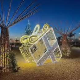 Giant Pre-Lit LED Angled Gift Box