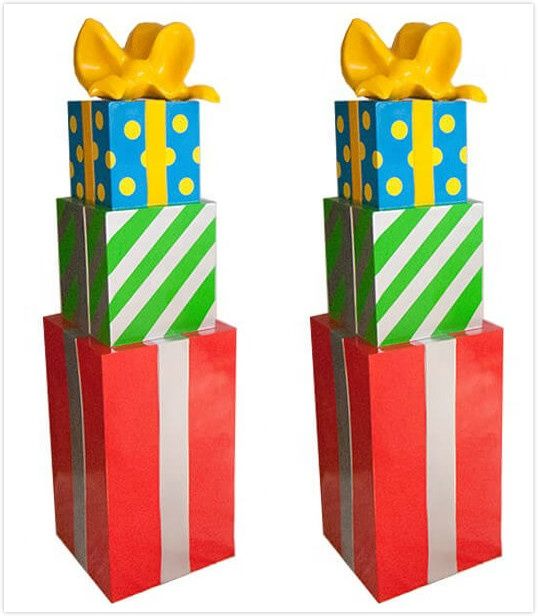 Giant Fiberglass 3 Gift Box Stack