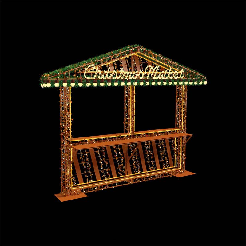 Giant Pre-Lit LED Christmas Market Stand Photo Op