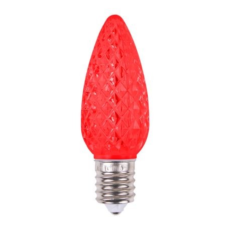 Picture of a red faceted minleon c9 bulb